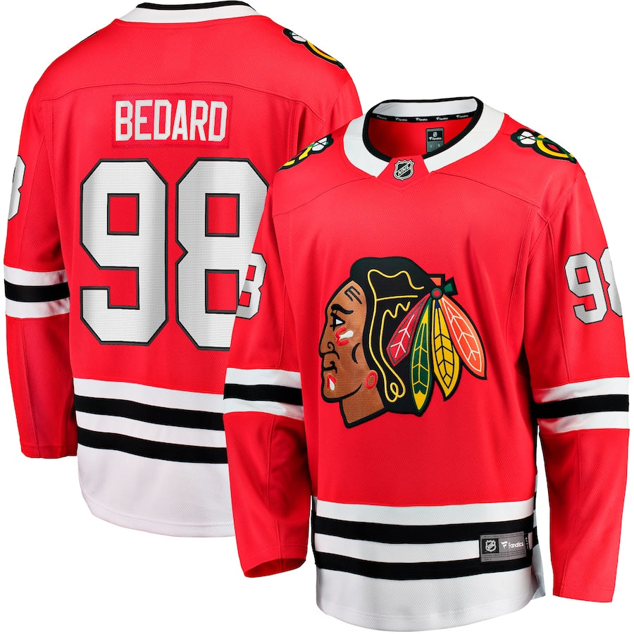 Connor Bedard Chicago Blackhawks Fanatics Home Red Breakaway Men's Jersey, Small