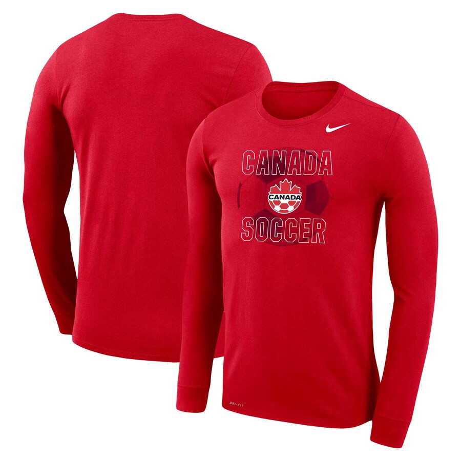 Soccer Canada Dri-Fit Long Sleeve Shirt Core Performance Team Canada