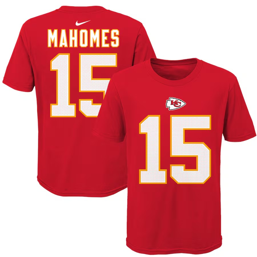 NFL Youth Player T-Shirt Name And Number Patrick Mahomes Chiefs