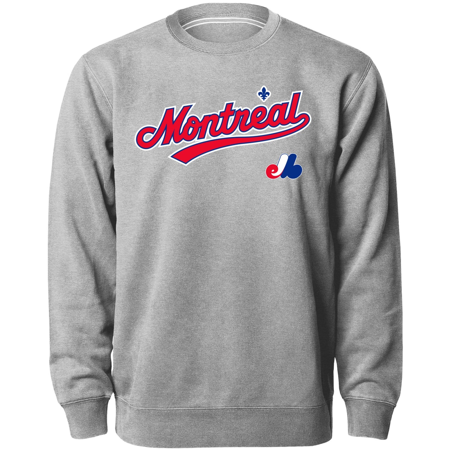 MLB Crewneck Sweater Twill Applique Wordmark Expos