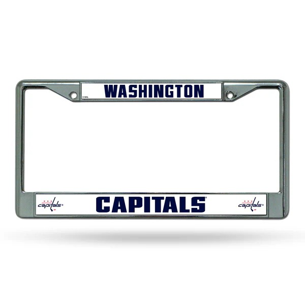 NHL License Plate Frame Chrome Capitals