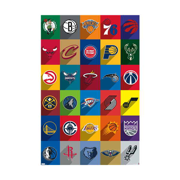 NBA Player Wall Poster All Logos