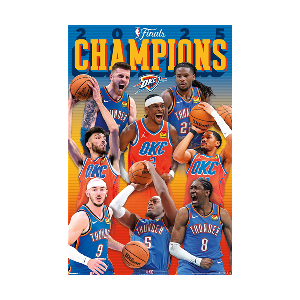 NBA Wall Poster Champions 2025 Thunder
