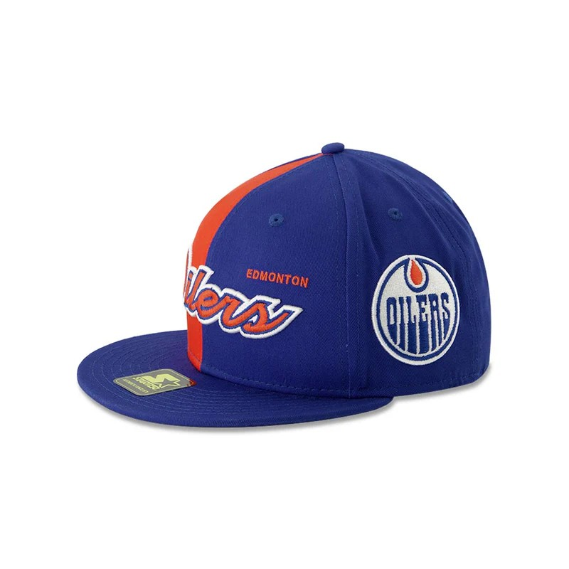 NHL Hat Snapback Pin Wheel Script Oilers