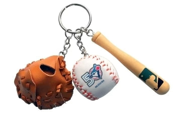 MLB Keychain Bat/Ball/Glove 50 Season Logo Blue Jays
