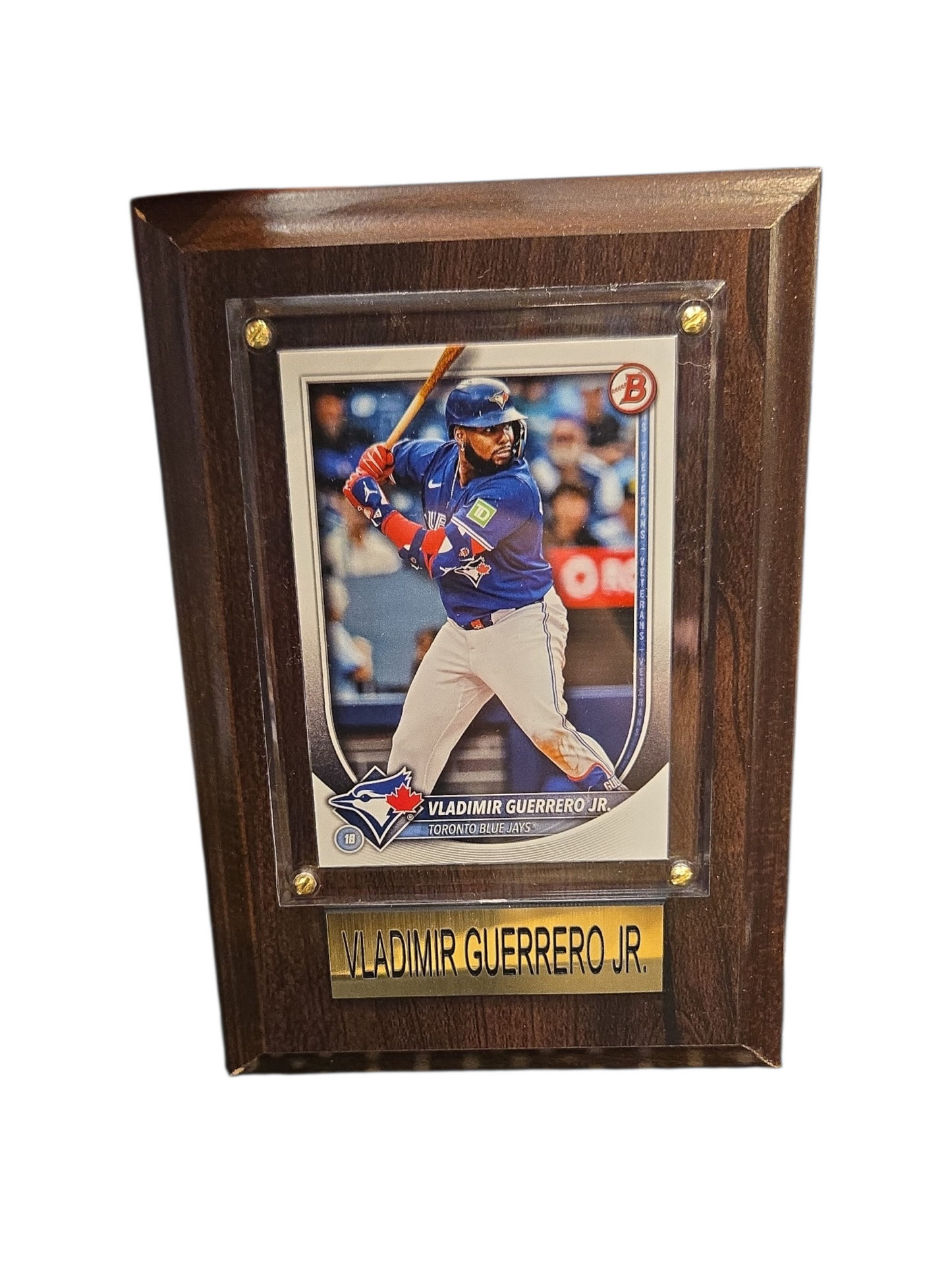 MLB Collectible Plaque with Card 4x6 Bat Dirty Pants Vladimir Guerrero Jr. Blue Jays