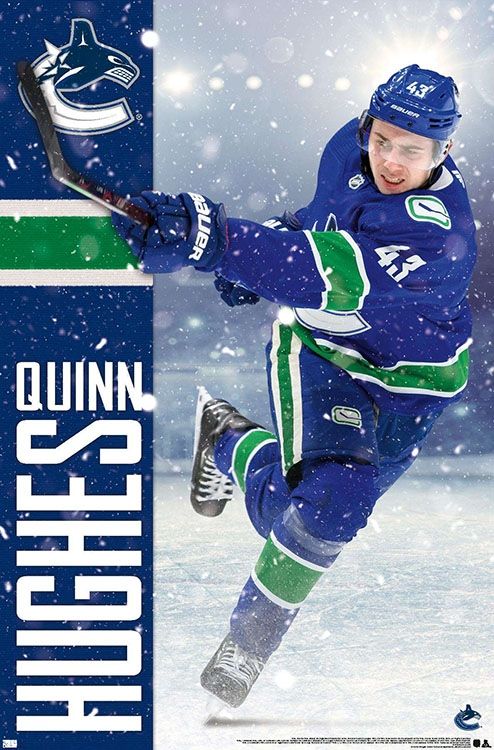 NHL Player Wall Poster Quinn Hughes Canucks
