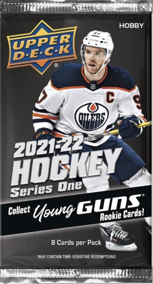 NHL Hockey Trading Cards Series One Hobby Upper Deck 2021-22 (Single Pack)