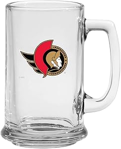 NHL Beer Mug 15 Oz Glass Sport Senators