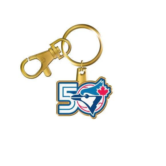 MLB Keychain and Swivel Clip Logo 50 Seasons Logo Blue Jays
