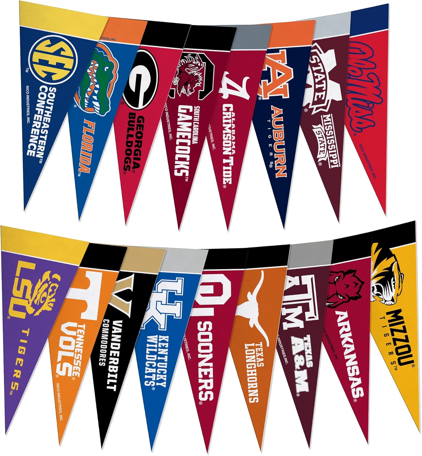 NCAA 16Pc Mini Pennant Set Southeastern Conference
