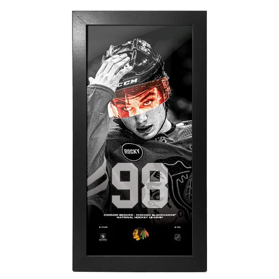 NHL 6" x 12" Frame Neon Visor Connor Bedard Blackhawks