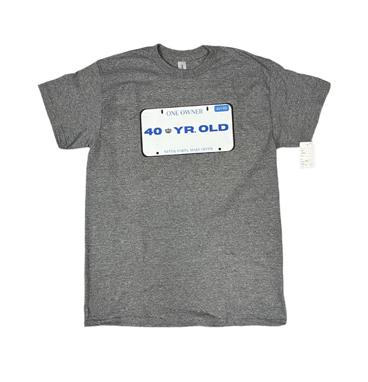 Age T-Shirt 40 Years Old License Plate (Grey)