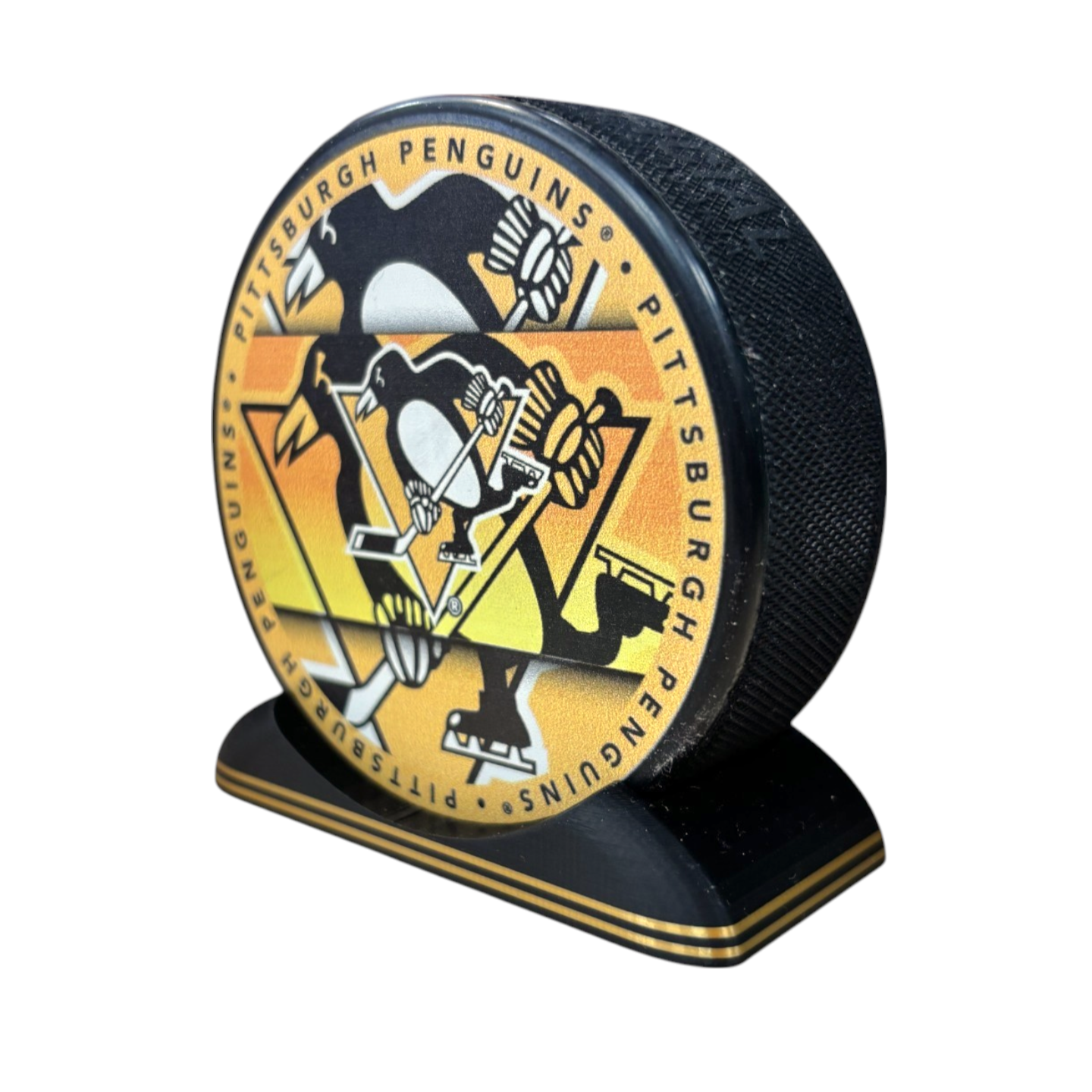 Puck Display Stand Black & Gold
