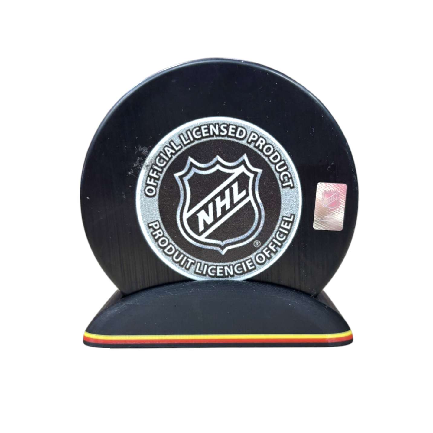 Puck Display Stand Yellow and Red