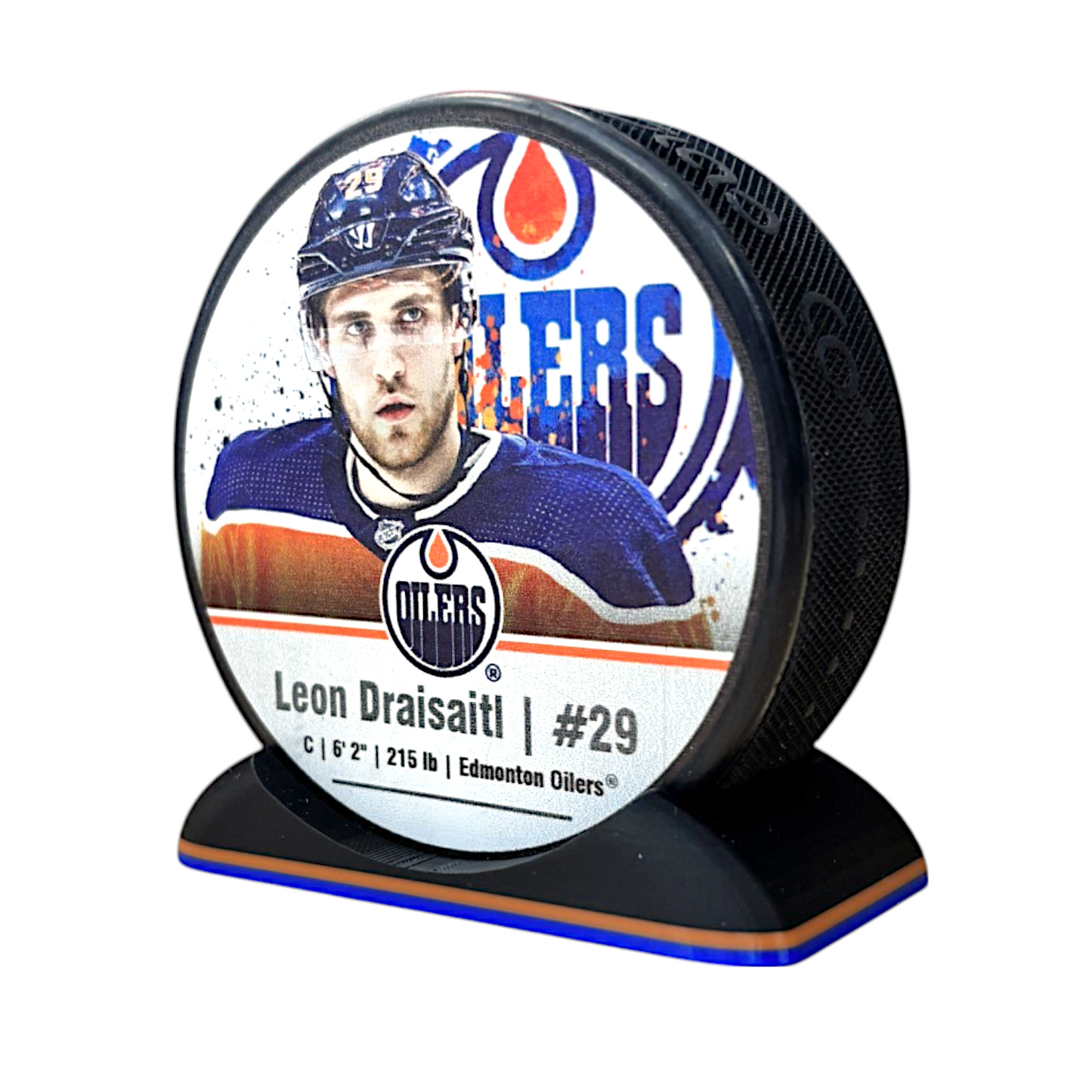 Puck Display Stand Orange & Blue