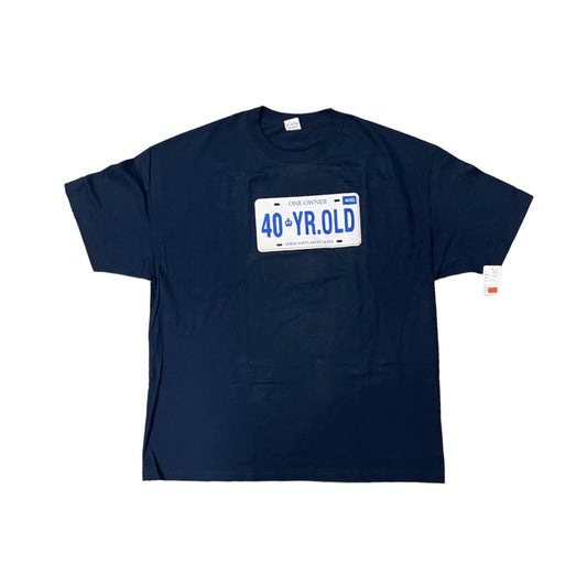 Age T-Shirt 40 Years Old License Plate (Navy Blue)