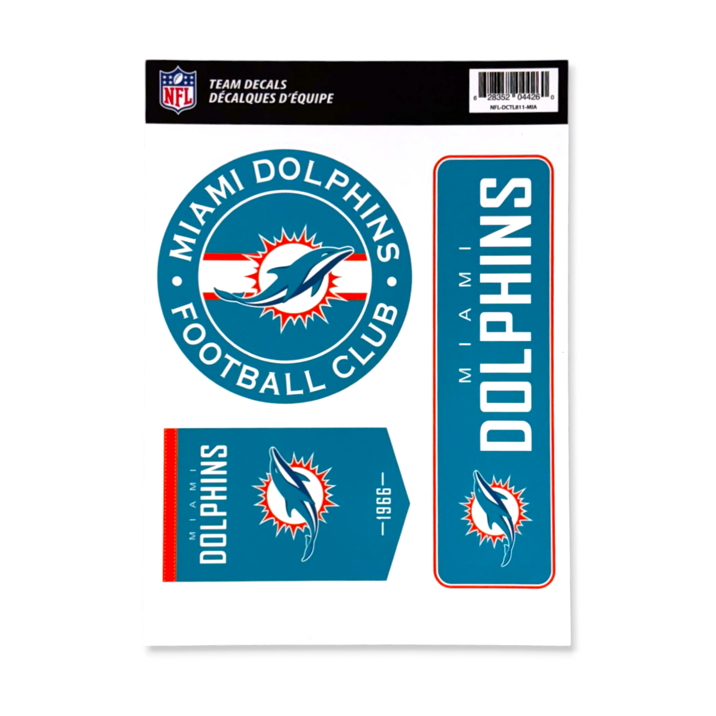 NFL Team Vinyl Decal Set Dolphins