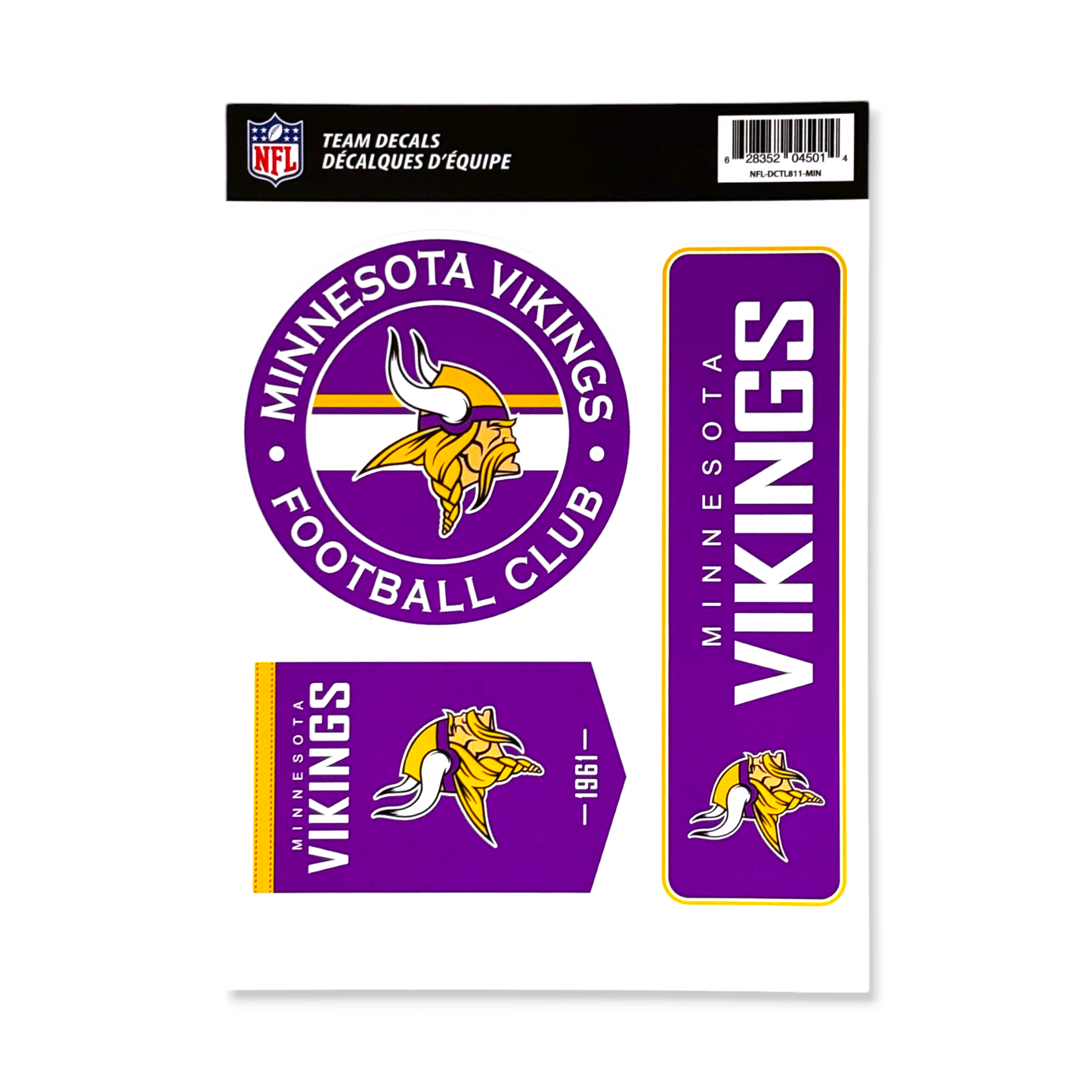 NFL Team Vinyl Decal Set Vikings