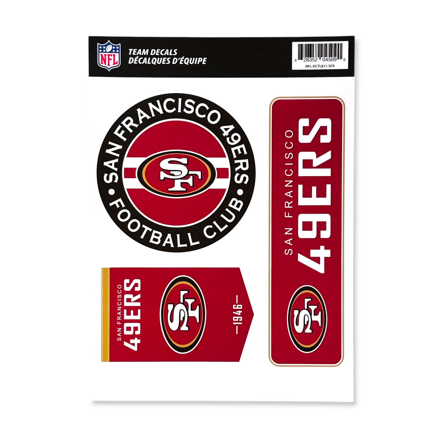 NFL Team Vinyl Decal Set 49ers