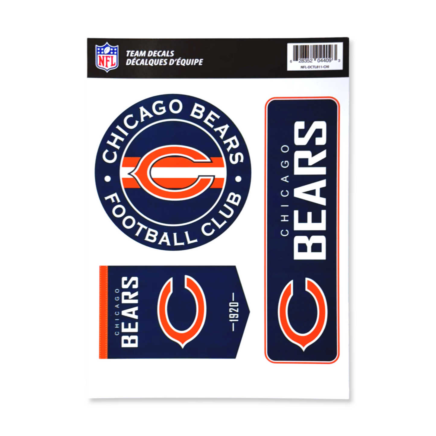 NFL Team Vinyl Decal Set Bears