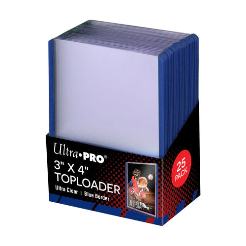 Ultra Pro Toploader 3 Inches X 4 Inches Blue Border Ultra Clear