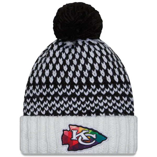 Women's New Era Black/White Dallas Cowboys 2023 NFL Crucial Catch Cuffed Pom Knit Hat