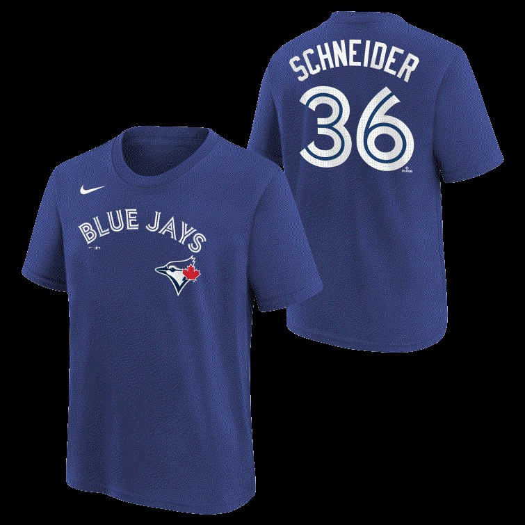 MLB Youth Player T-Shirt Name And Number Alt Royal Davis Schneider Blue Jays