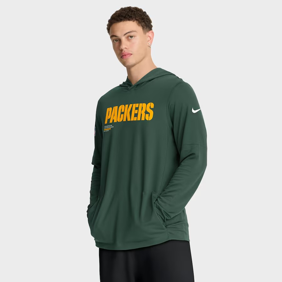 NFL Dri-FIT Long Sleeve Hoodie 2025 Sideline Pure Fury Packers
