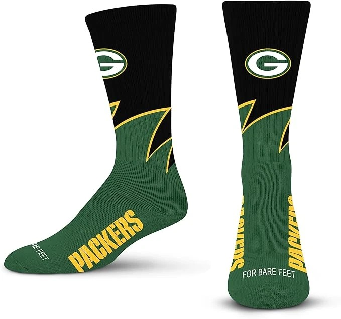 NFL Socks Black Wave Large Packers