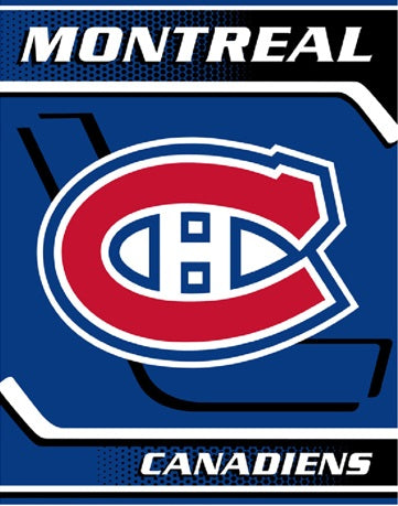 NHL Queen Sized Royal Plush Blanket Canadiens