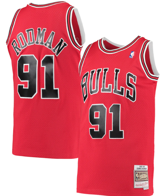 NBA Hardwood Classics Player 1997-98 Swingman Jersey Dennis Rodman Bulls (Red)