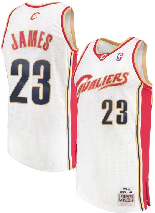 Solestop Mitchell Ness Men NBA Cleveland Cavaliers Swingman Jersey Lebron James White 03 04 L