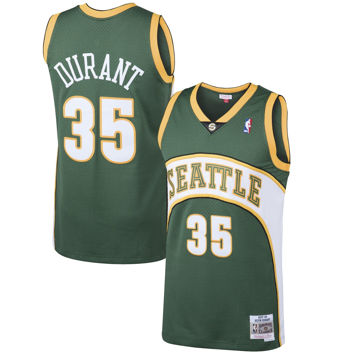 NBA Hardwood Classics Player 2007-08 Swingman Jersey Kevin Durant Supersonics (Green)