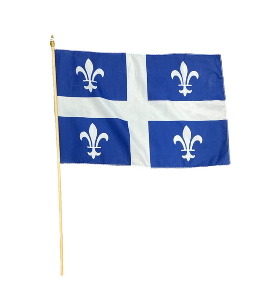 Provincial Stick Flag 12x18 Quebec