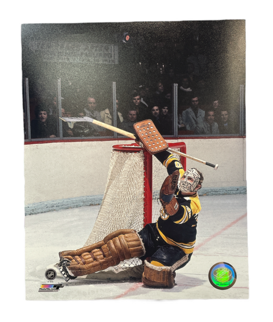 NHL 8x10 Vintage Player Photograph On Ice Gerry Cheevers Bruins