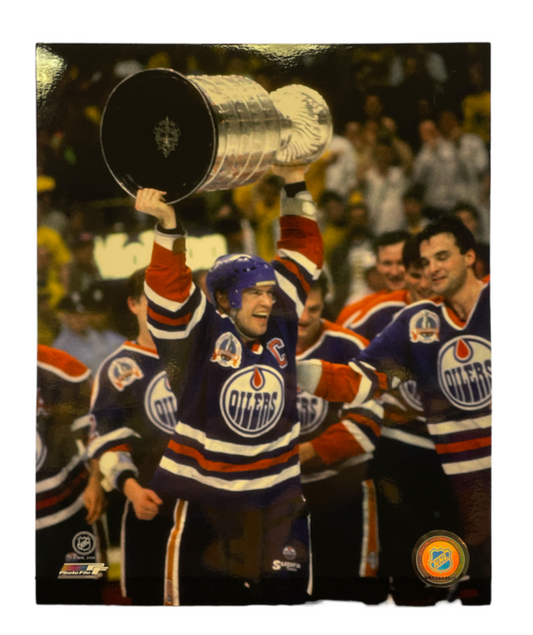 NHL 8X10 Vintage Player Photograph Stanley Cup Mark Messier Oilers