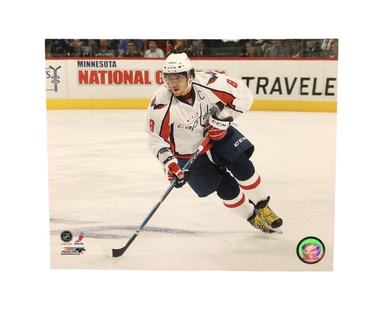 NHL 8x10 Player Photograph Puck Alex Ovechkin Capitals