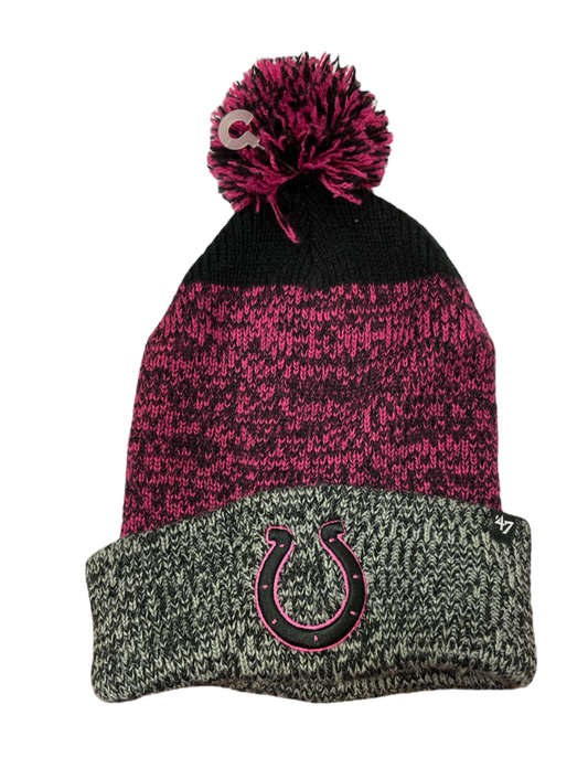 NFL Ladies Knit Hat Static Cuff Pink Colts