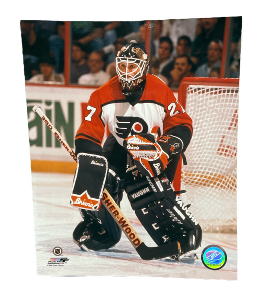 NHL 8x10 Vintage Player Photograph Stand Ron Hextall Flyers