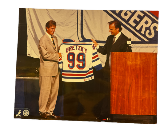 NHL 8X10 Vintage Photograph Jersey Wayne Gretzky Rangers