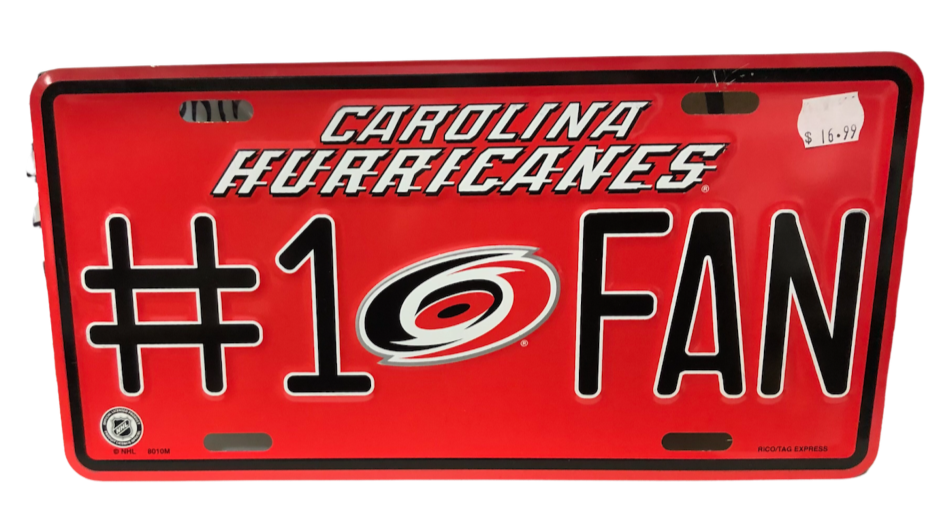 NHL License Plate Metal #1 Fan Hurricanes