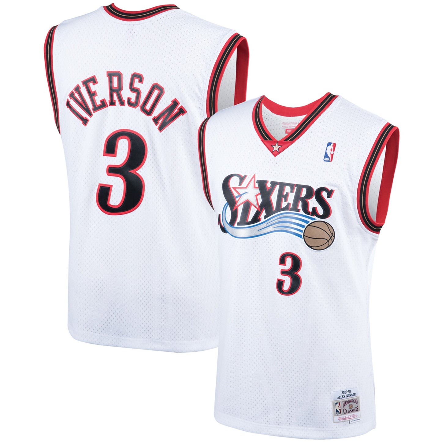 NBA Hardwood Classics Player 2000-01 Swingman Jersey Allen Iverson 76ers (White)