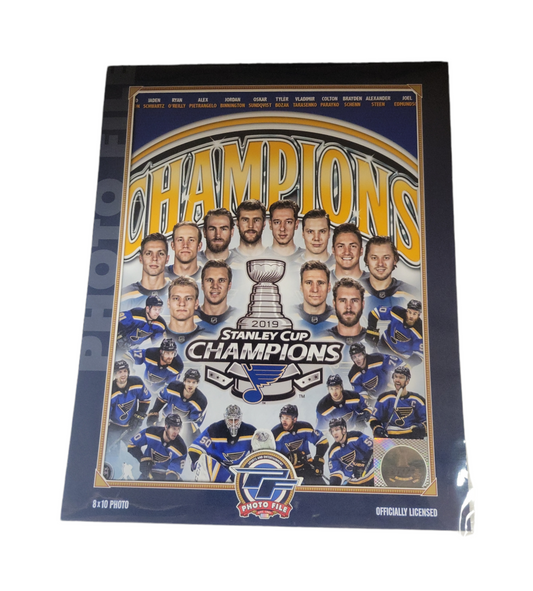 NHL 8X10 Player Photograph Composite Champs 2019 Blues