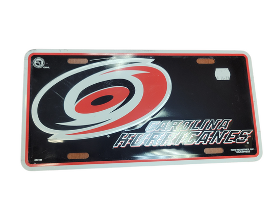 NHL License Plate Metal Logo Hurricanes