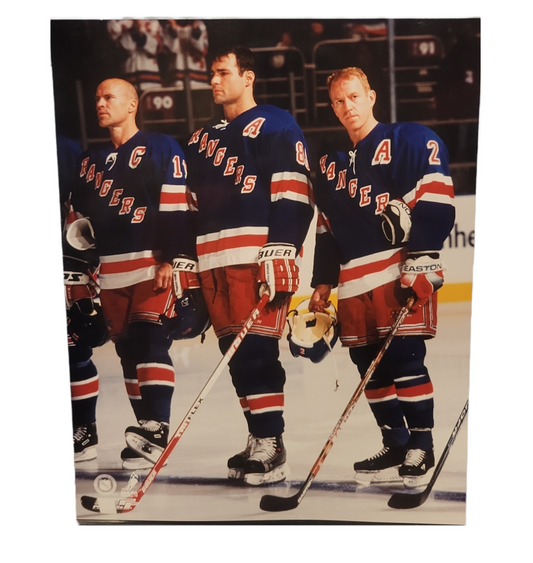 NHL 8x10 Vintage Player Photograph Mark Messier, Brian Leetch & Eric Lindros Rangers