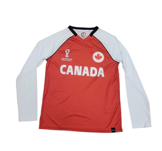 Soccer Canada Classic Jersey Long Sleeve Sublimated FIFA 2022 Team Canada