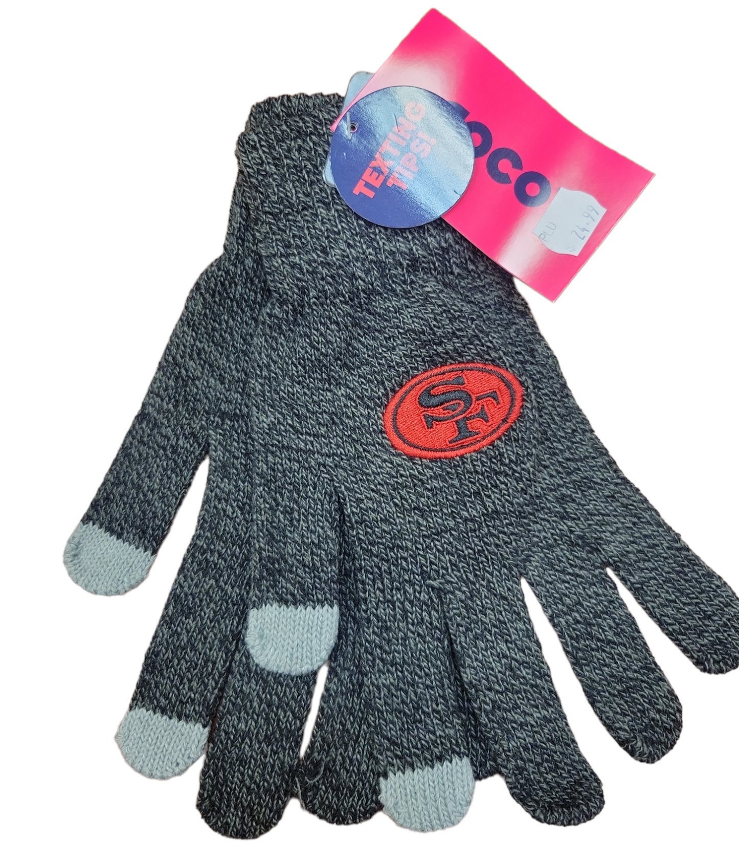 NFL Tech Gloves Charcoal Grey 49ers