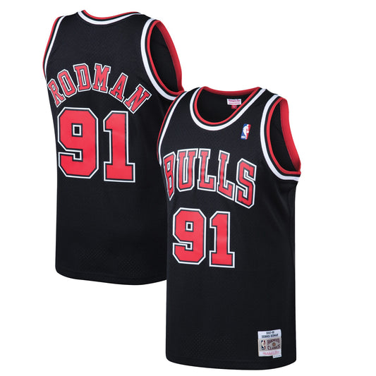 NBA Hardwood Classics Player 1997-98 Swingman Jersey Dennis Rodman Bulls (Black)