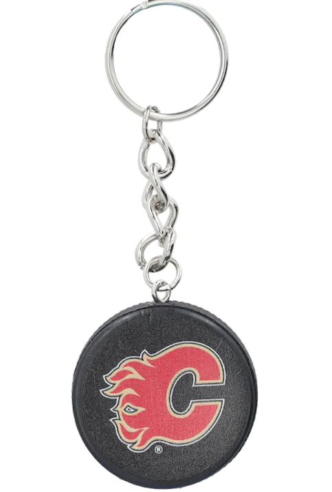 NHL Keychain Puck Flames
